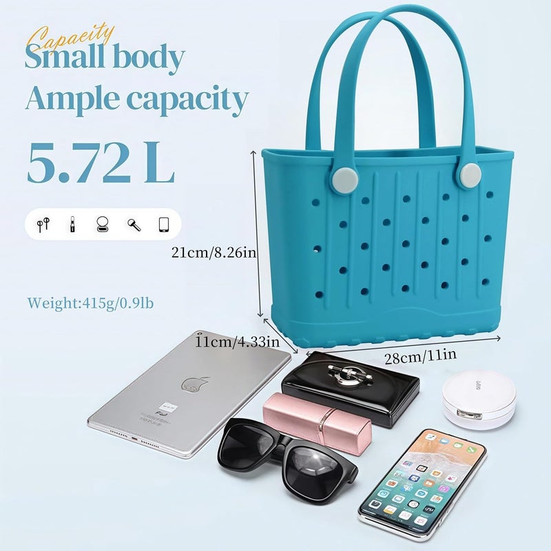 CXY Store Rubber Tote Bag Small Beach Bag Waterproof Beach Tote Washable Travel Handbag for Sport Boat Market Outdoor - Image 3